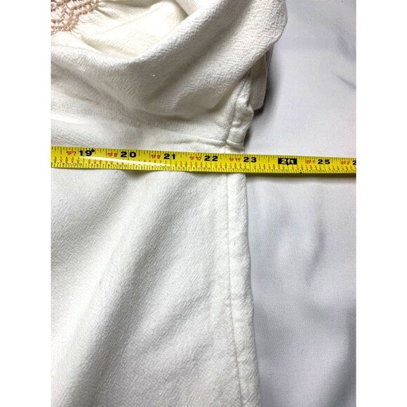 Faherty Peasant Blouse Womens L White Laura Embroidered Long Sleeve Boho Top - Picture 4 of 7